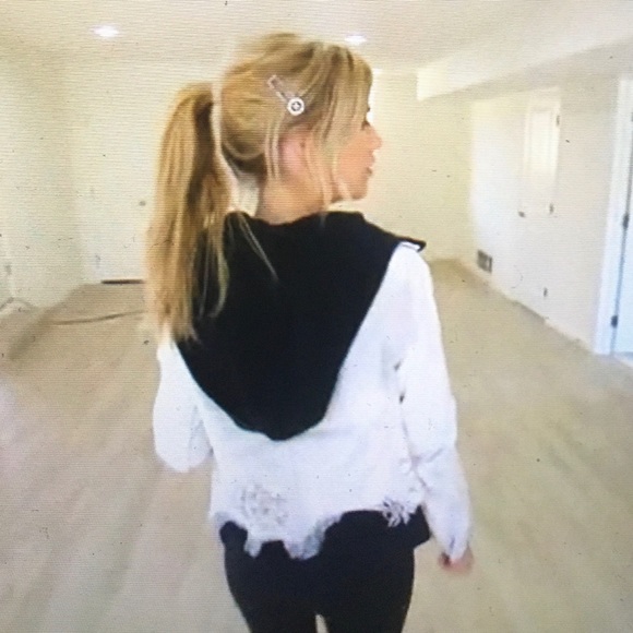 Christina Anstead Free People Hooded Denim Jacket - Picture 7 of 7